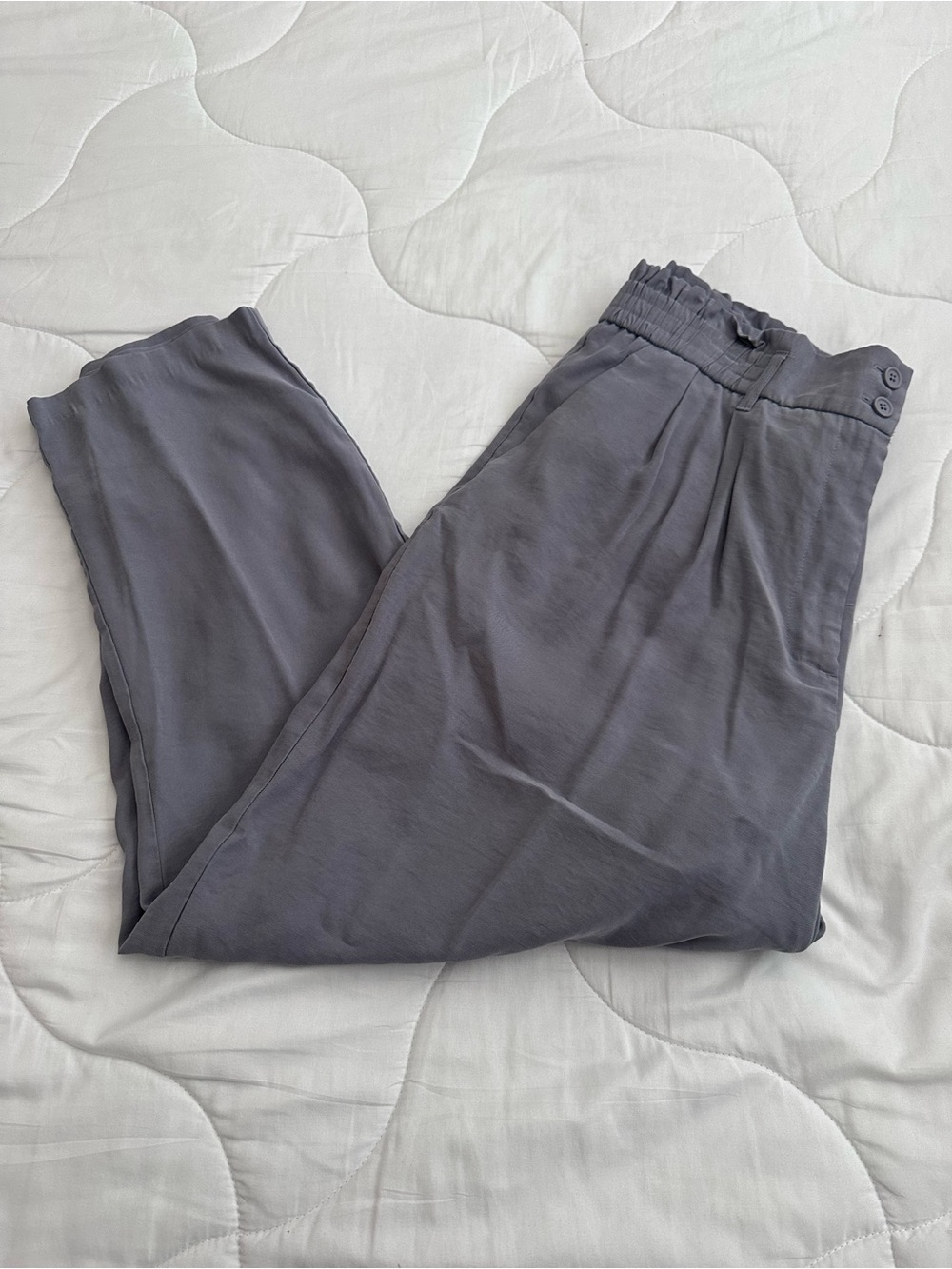 Simply Vera Vera Wang Gray Elastic-Waist Chinos